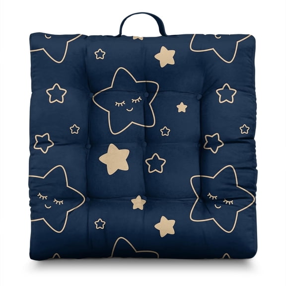 Cute Alien Themed Meditation Cushion, Fluffy Square Floor Pillow with Nebula Design, Skin-Friendly Fabric, Great for Office Workers