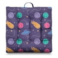 thumbnail image 1 of Cute Alien Themed Meditation Cushion, Fluffy Square Floor Pillow with Nebula Design, Skin-Friendly Fabric, Great for Office Workers, 1 of 1