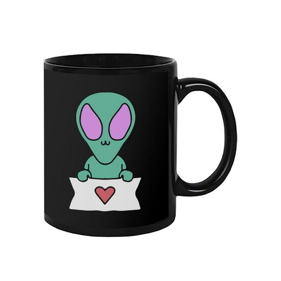 Cute Alien W Love Letter Mug Mug - Image by Shutterstock,