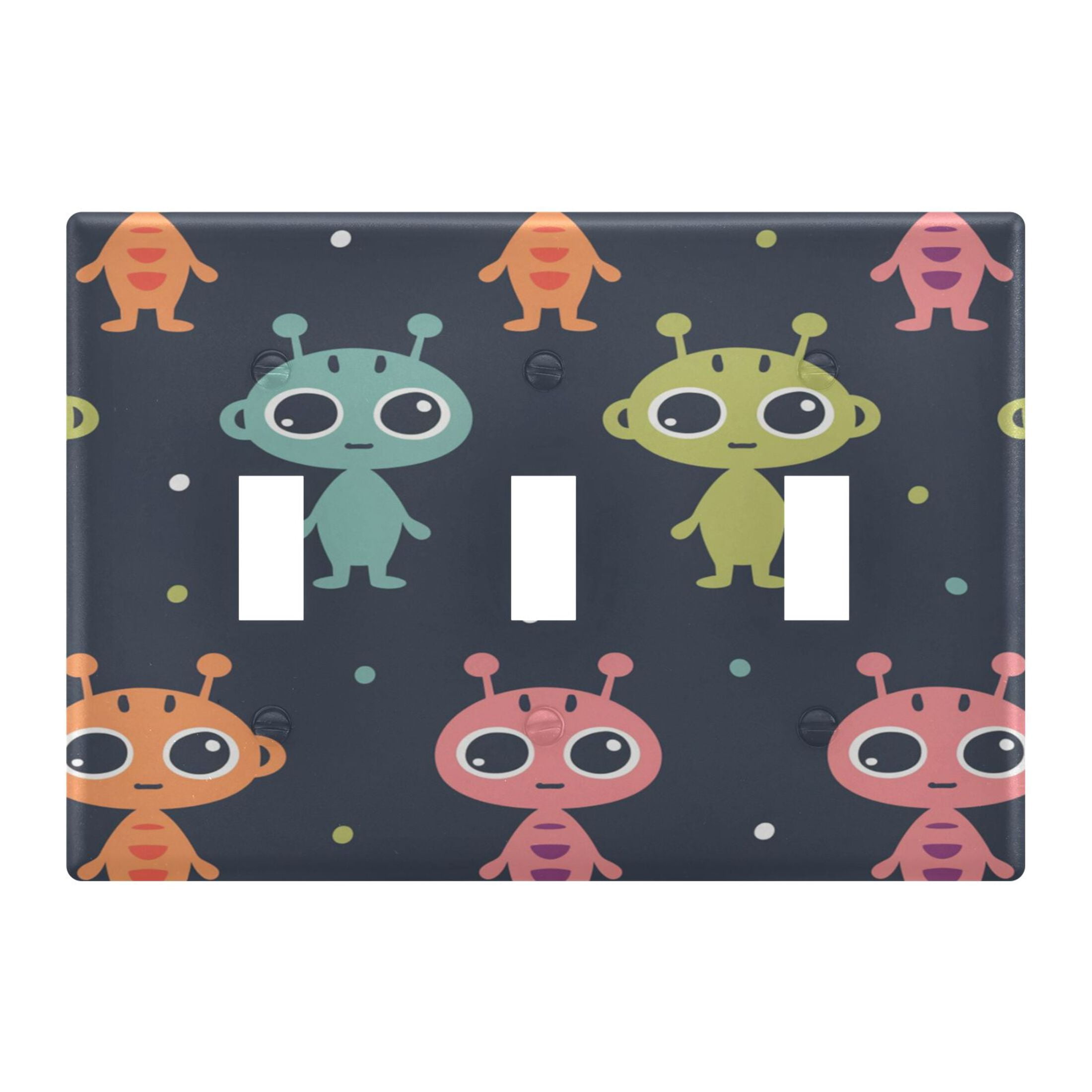 Cute Aliens Cartoon Light Switch Cover Electrical Outlet Cover ...