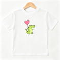 thumbnail image 1 of Cute Alligator Pink Heart Balloon Boys Graphic Tee, Sweet 100% Cotton Kids Short Sleeve T-Shirt 4-13Y, 1 of 5