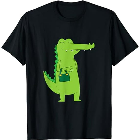 Cute Alligator With Bag Crocodile With Handbag T-Shirt
