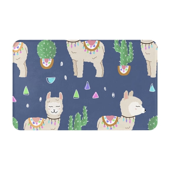 Cute Alpaca Cactus Peru Llama Front Door Mat Doormat Non Slip Bath Mats 20x31.5 Inch Bathroom Rug Entryway Carpet