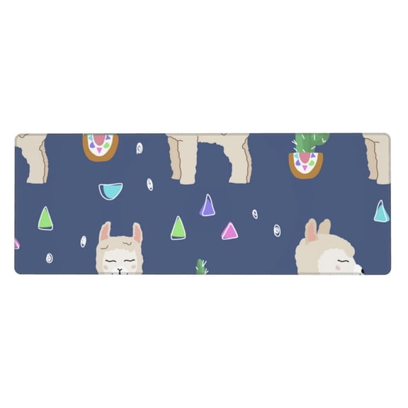 Cute Alpaca Cactus Peru Llama Mouse Pad Extended Large Gaming Mousepad Non-Slip Rubber Big Keyboard Desk Mat 31.5 X 11.8 Inch