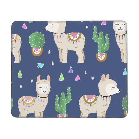 Cute Alpaca Cactus Peru Llama Mouse Pad Non-Slip Rubber Gaming Mousepad Rectangle for Computers Laptop 10 x 12 inch