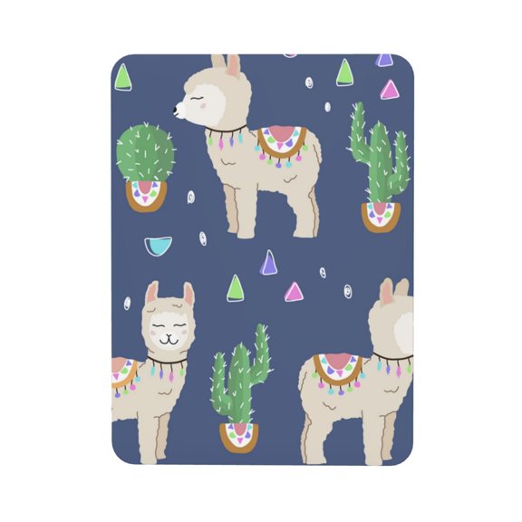 Cute Alpaca Cactus Peru Llama Rectangular Refrigerator Magnet, Soft Magnetic Fridge Magnet for Home, Office, Locker Decor