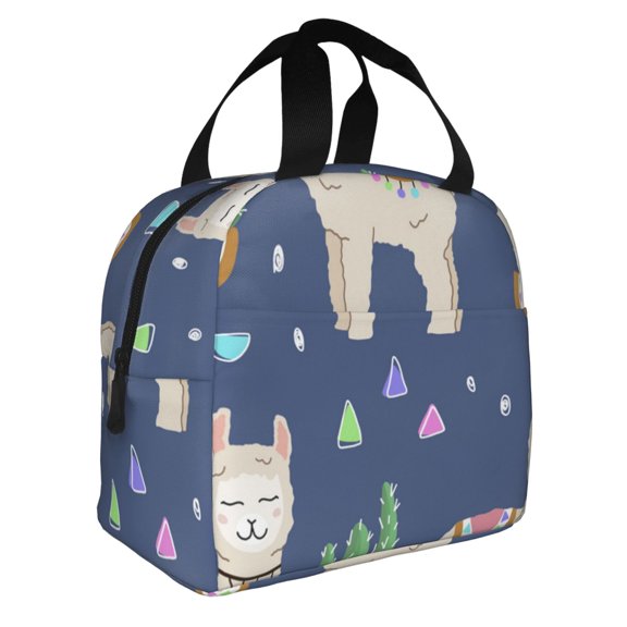 Cute Alpaca Cactus Peru Llama Reusable Lunch Bag Insulated Meal Tote Box Thermal Cooler Handbag Food Container For Work Travel Picnic