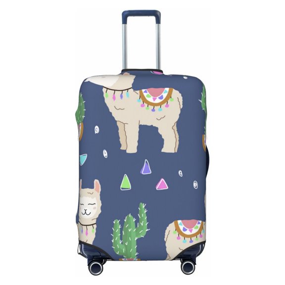 Cute Alpaca Cactus Peru Llama Travel Luggage Cover Suitcase Protector Washable Protective 29"-32"