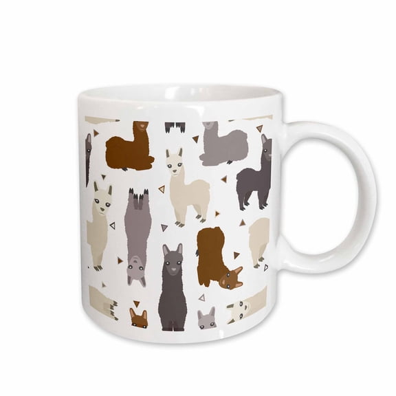 3drose, Cute Alpaca Pattern, 15oz Mug