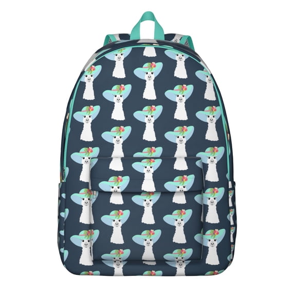 Cute Alpaca Pattern Backpack – Funny Llama Face Cartoon Bookbag for School, Travel, and Daily Commute