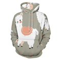thumbnail image 1 of Cute Alpaca Pattern Men's Women Vintage 3D Hooded Sweatshirt - All-Season Loose Fit Streetwear, 1 of 6
