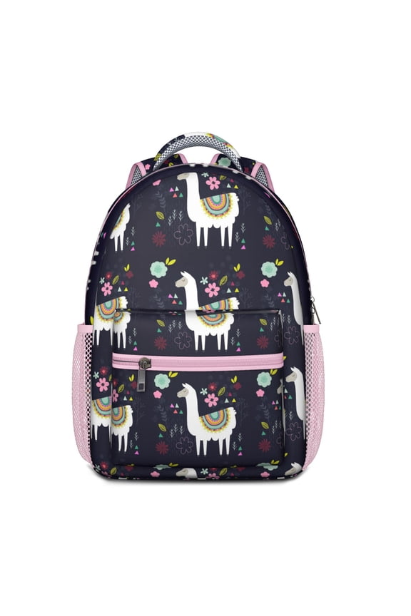 Cute Alpaca School Backpack - Waterproof & Lightweight Student Bag with Padded Straps & Organized Storage