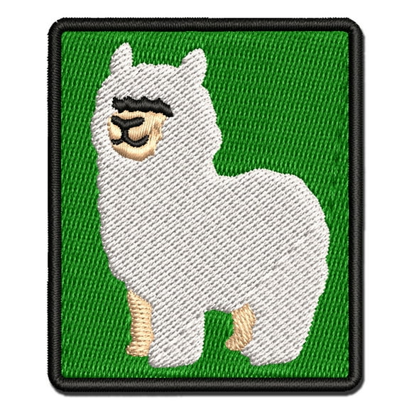 Cute Alpaca is Fluffy and Fuzzy Applique Multi-Color Embroidered Hook & Loop Patch - 3 Inch Medium
