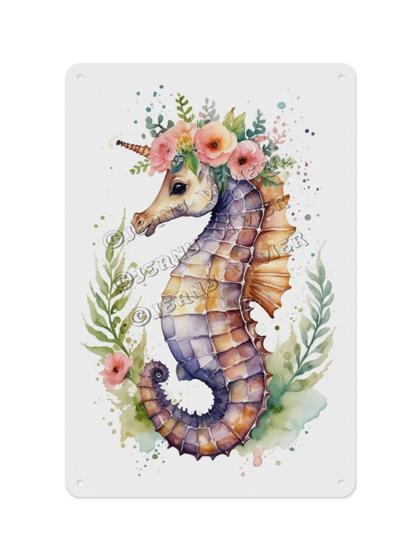 Cute Add. Sign Cute Aluminum Sign - Funny Seahorse - 12 x 16 Inches - Delightful Metal ...