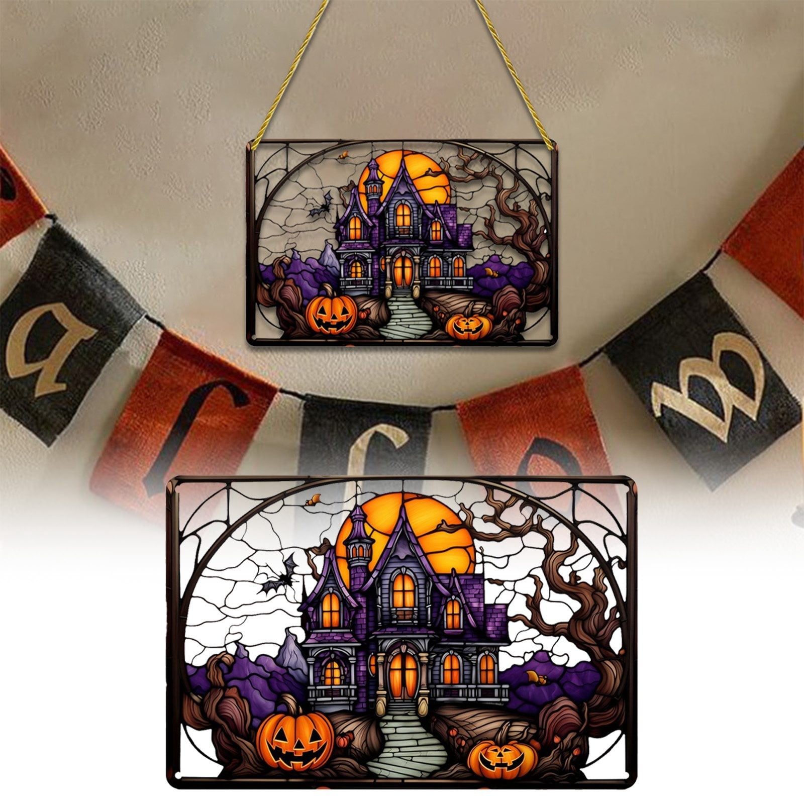 Cute And Bat Pendants Adapted To Bathroom Window Wall Staircase Scene ...