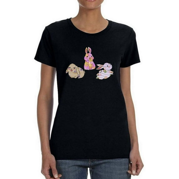 Cute And Colorful Bunnies T-Shirt Women -Smartprints Designs, Female Large