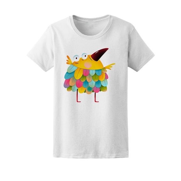 Cute And Colorful Cartoon Bird T-Shirt Women -Image by Shutterstock, Female x-Large