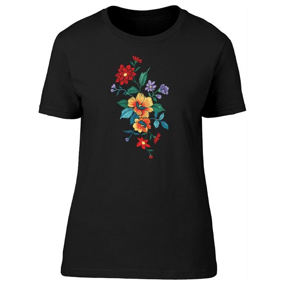 Cute And Colorful Flowers T-Shirt Women -Image by Shutterstock, Female Small