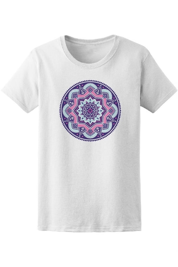 Cute And Colorful Indian Mandala T-Shirt Women -Image by Shutterstock, Female Large