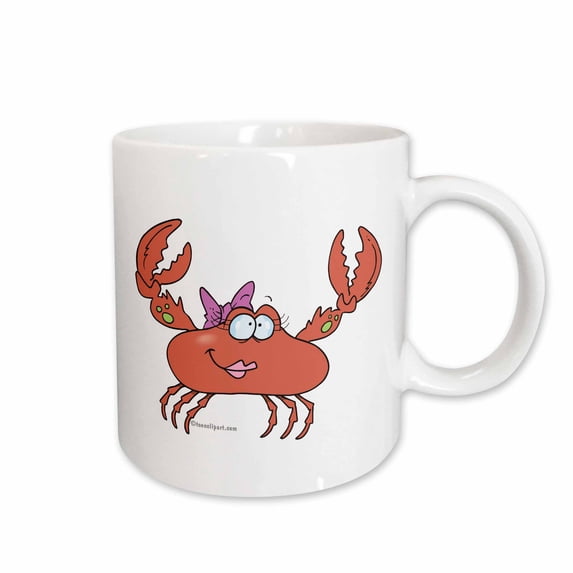 3drose, Cute and Funny Girly Girl Crab Character, 15oz Mug