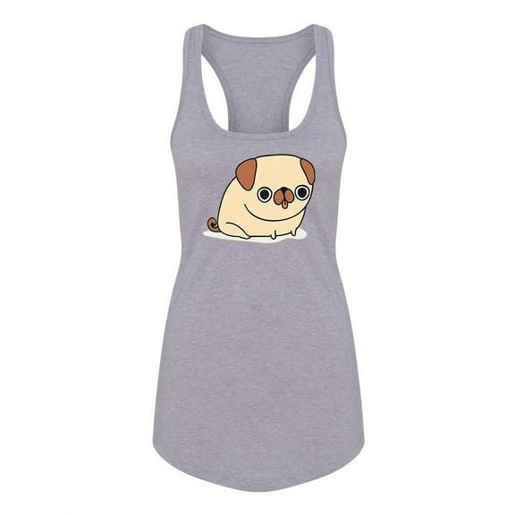 Cute And Funny Sitting Pug Tank Women -Image by Shutterstock, Female x-Large