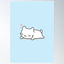 Cute And Kawaii Cat Poster Wall Art, Modern Wall Decor For Living Room Bedroom, 8x12 UNFRAMED