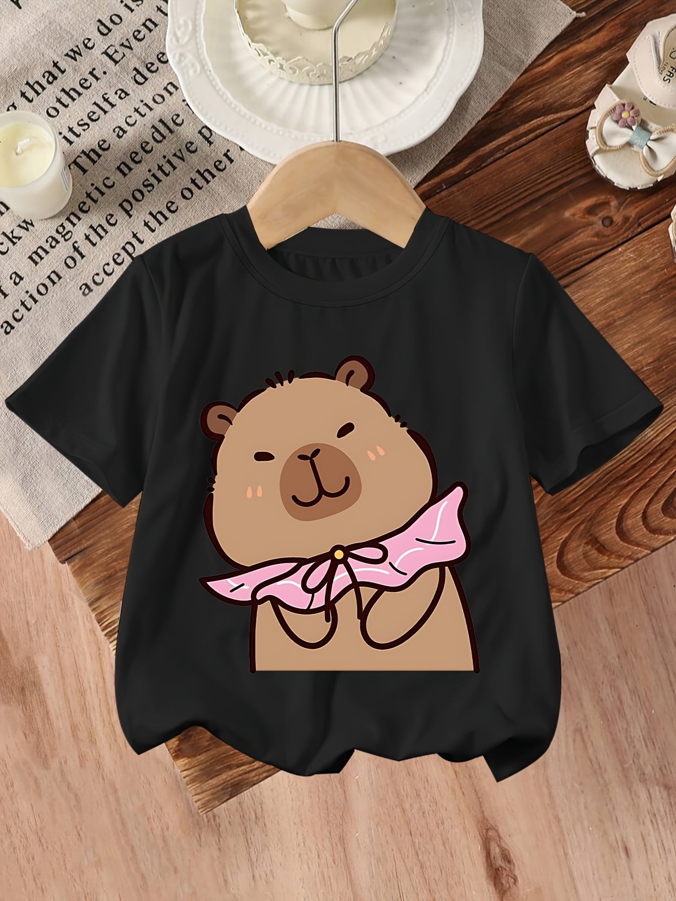 Cute And Stylish Capybara Print T-Shirt for Girls - Walmart.com