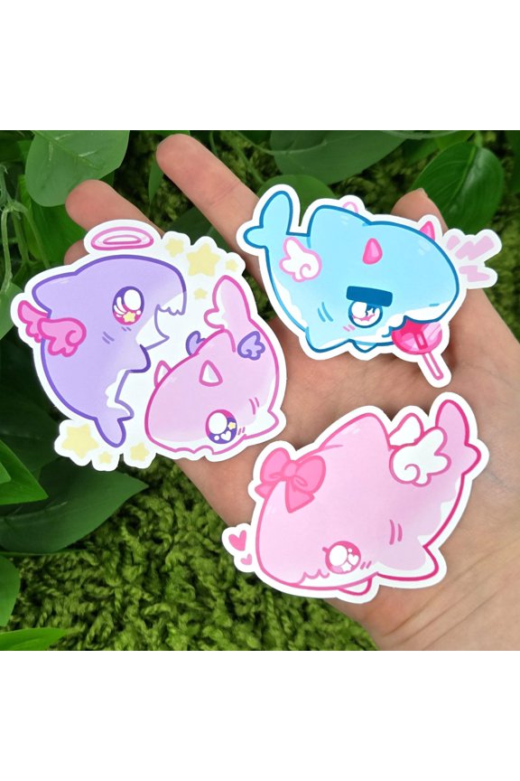 Cute Angel Devil Shark keychains!, RANDOM 1 PACK