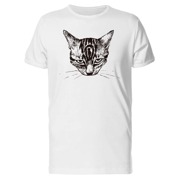 Cute Angry Cat Sketch T-Shirt Men -Image by Shutterstock, Male 4X-Large