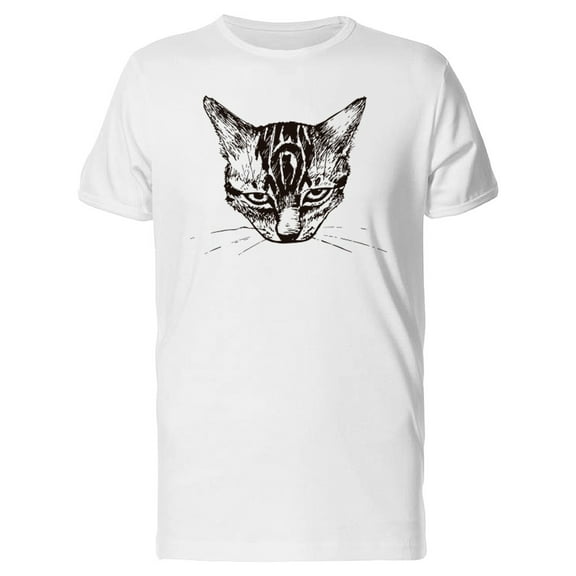 Cute Angry Cat Sketch T-Shirt Men -Image by Shutterstock, Male Medium