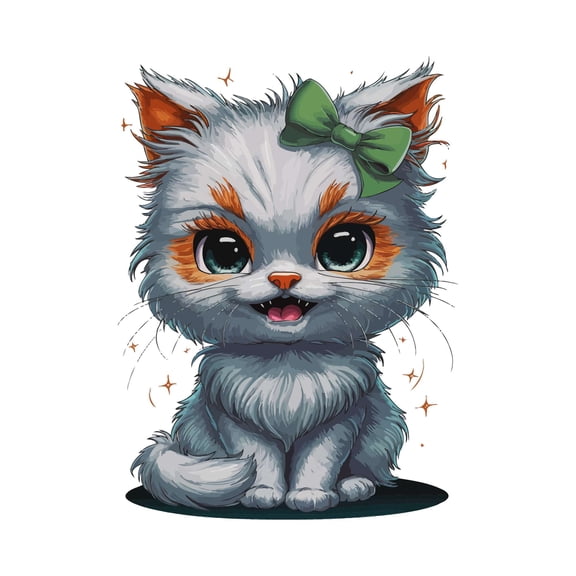 Cute Angry Kitten Cat lovers Cute Paws Animal Wall Art Sticker Designs Vinyl Stickers For Home House Walls Rooms Windows Bedroom Decoration Size (28x28 inch)