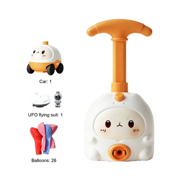 Cute Animal Aerodynamic Inflation Powered Car Toy Set, Interactive Balloon-Launcher-Game, Perfect Easter Gifts and Birthday Party Favors , C