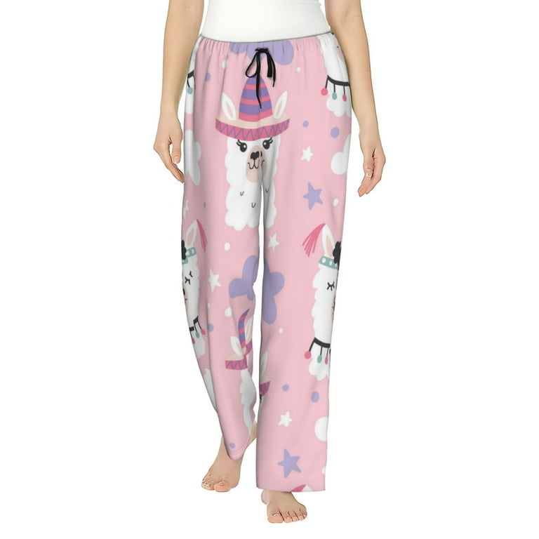 Cute Animal Alpaca Llama Women S Pajama Pants Straight Leg Comfy Lounge Pants With Pockets Walmart