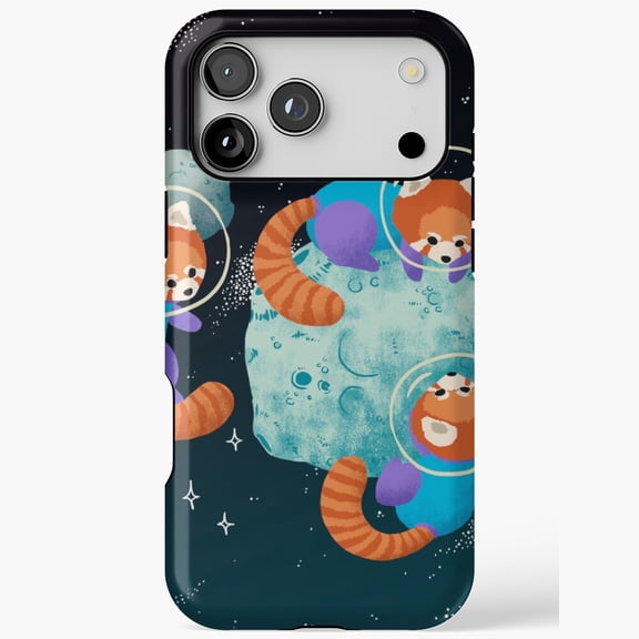 Cute Animal Astronauts Floating Space Planet Phone Case for iPhone 17 16 15 14 13 12 11 Pro Max