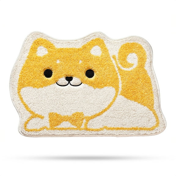 Cute Animal Bathroom Rug, Absorbent Microfiber Bath Rug Non-Slip Soft Shower Rug, Plush Shaggy Bath Mats for Bathroom Floor, Tub and Shower, Machine Washable, Dog 18.5" x 27.5"