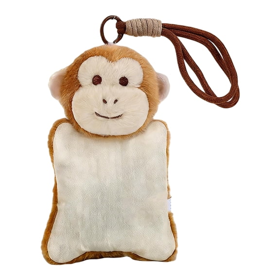 Cute Animal Bean Bag Plush Toys - Stress Relief Squeeze Hand Puppets with Lanyard - Portable Fidget Stuffed Dolls for Relaxation & Small Storage (E)