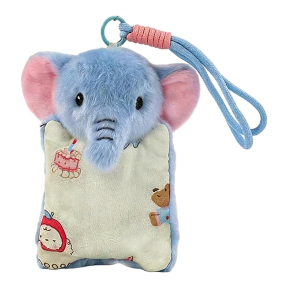 Cute Animal Bean Bag Plush Toys - Stress Relief Squeeze Hand Puppets with Lanyard - Portable Fidget Stuffed Dolls for Relaxation & Small Storage (H)