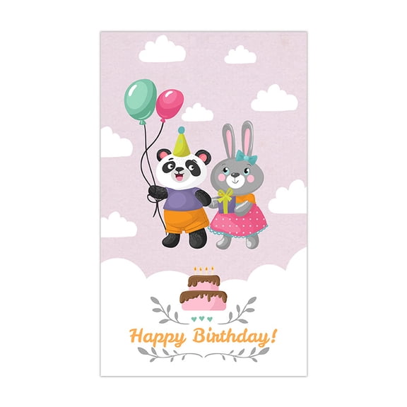 Cute Animal Birthday Card – Adorable Panda and Bunny Design – "Happy Birthday!" Message – Blank Inside for Personal Notes – Ideal for Kids and Animal Lovers