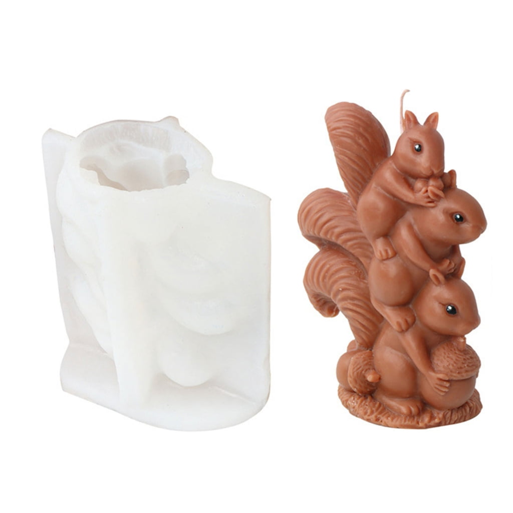Lovely Animal Cake Chocolate Mold 3D Stacked Golden Elephant Kitten Fun DIY Crafts Silicone Resin Mould