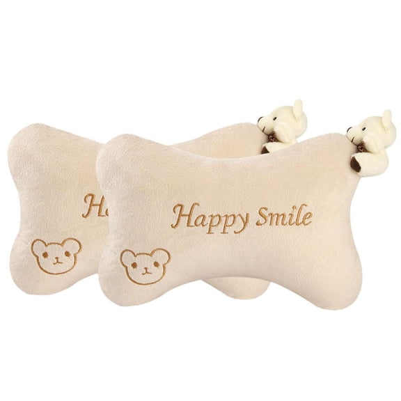 Cute Animal Car Headrest Pillows, Soft Plush Neck Support for Vehicle Seats, 10.6 x 7.9 Inch, 2 Pack