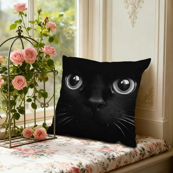 Cute Animal Cat Throw Pillow Cover 18x18 Inch Cat Dog Printed Throw Pillow Covers Decorations Animals Decorative Cushion Cases Home Décor for Couch Bed Sofa Bedroom