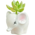thumbnail image 1 of Cute Animal Ceramics Planter Small Succulent Pot Cartoon Shaped Plant Pot for Mini Plants Flower Cactus, Smooth Shiny Ceramic - Plants Not Included (Elephant), 1 of 7