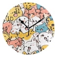 thumbnail image 1 of Cute Animal Chart Round Wall Clock Silent Battery Operated Home Decor for Living Room Bedroom, 1 of 7