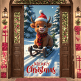 thumbnail image 1 of Cute Animal Christmas Banner Festive Holiday Merry Christmas Decoration for Winter Event Indoor Celebration Seasonal Party, 1 of 9