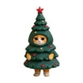 thumbnail image 1 of Cute Animal Christmas Tree Figurine – Resin Mini Statue with Festive Costume for Holiday Home Décor, Table Display, Stocking Stuffers or Christmas Gift, 1 of 5