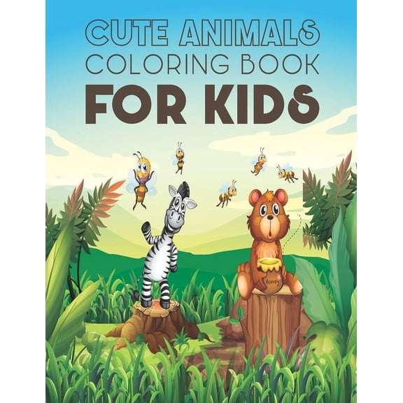 Cute Animal Coloring Book for Kids: Coloring Book For Preschool Children Ages 3-5 with Over 65 Unique Cute Animals Color, (Paperback)