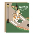 thumbnail image 1 of Cute Animal Crossing Card - "Together We Got This!" Design Featuring a Bear in Safety Vest and Turtle - Blank Inside, Perfect for Encouragement and Friendship, 1 of 2