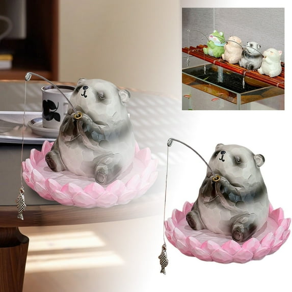 Cute Animal Desktop Ornament for Home Décor - Relaxing Zen Style Figurine in Resin Material for Desktop and Tabletop Enhancement
