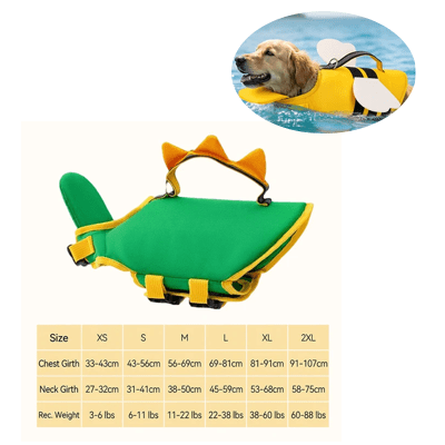 Cute Animal Dog Life Jacket Stylish Cartoon Pet Floatation Vest, Secure ...