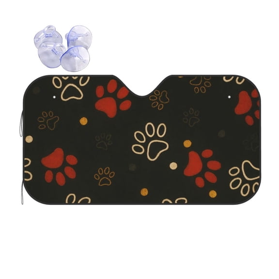 Cute Animal Dog Paw Print Insulated Lunch Bag Car Windshield Sun Shade Universal Fit Auto Sun Visor Protector